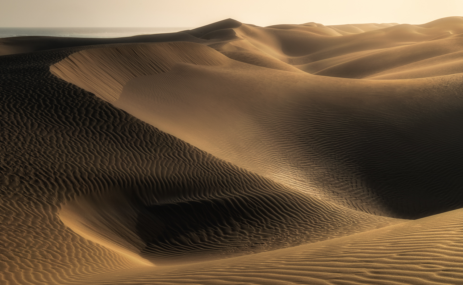 Expressive landscape photography of sand dunes in Morocco